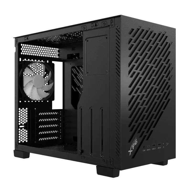 XPG VALOR AIR NANO CAJA SEMITORRE - Negra, Semitorre, PC, Negra, micro-ATX, Mini-ITX, SPCC, 17 cm