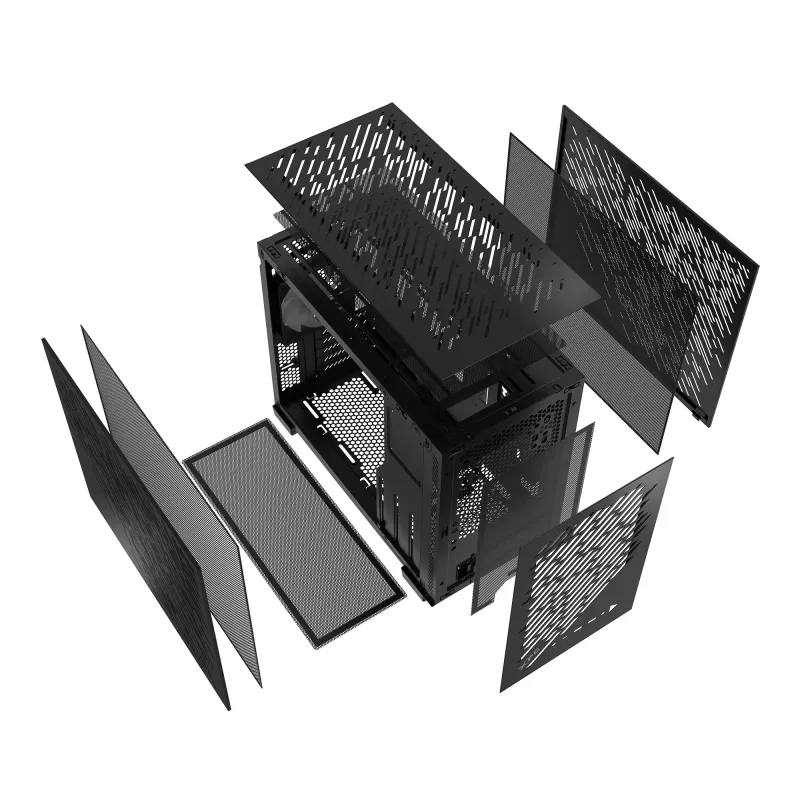 XPG VALOR AIR NANO CAJA SEMITORRE - Negra, Semitorre, PC, Negra, micro-ATX, Mini-ITX, SPCC, 17 cm