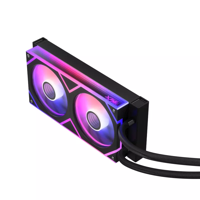 ADATA XPG Levante II 240 refrigeración líquida AIO para CPU, 240 mm, 2 ventiladores ARGB de 120 mm, negro