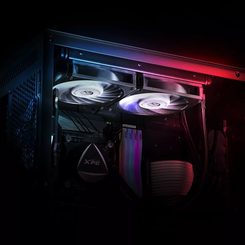 XPG VENTO PRO 120 PWM Negro, Ventilador, 12 cm, 450 U/min, 2500 U/min, Negro, Blanco