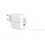 Cargador Conceptronic 3 puertos 67W GaN USB PD con cable de carga USB-C, USB-C x 2, USB-A x 1, QC 3.0, PPS