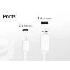 Cargador Conceptronic 3 puertos 67W GaN USB PD con cable de carga USB-C, USB-C x 2, USB-A x 1, QC 3.0, PPS
