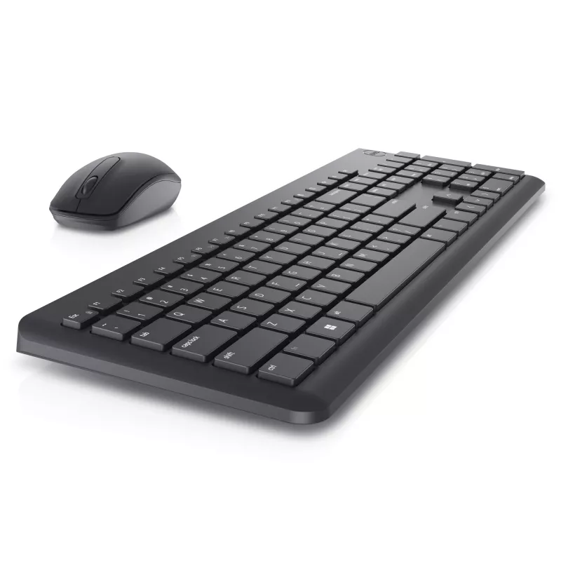 Conjunto de teclado y ratón Dell KM3322W — inalámbrico RF, tamaño completo QWERTZ alemán, negro