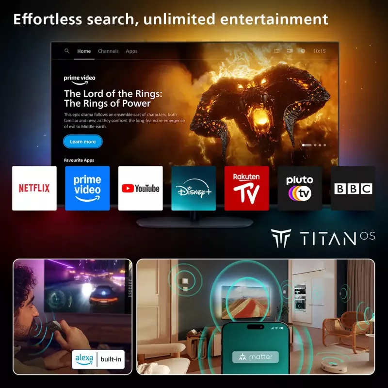 Philips 55PUS8500/12 televisor 139,7 cm (55 pulgadas) 4K Ultra HD QLED Ambilight Smart TV Wi-Fi, negro