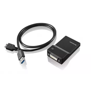 Lenovo USB 3.0 - DVI/VGA Adaptador gráfico USB 2048 x 1152 píxeles Negro