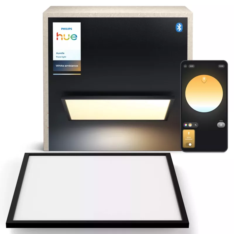 Philips Hue Aurelle Square XL panel de luz inteligente, negro