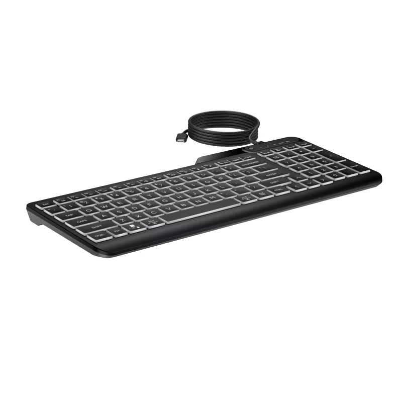 Teclado con retroiluminación HP 400 Tamaño completo USB Negro