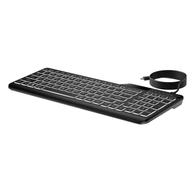 Teclado con retroiluminación HP 400 Tamaño completo USB Negro