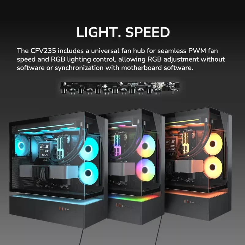 Carcasa Midi-Tower COUGAR, CFV235, ARGB, Cristal, Negro