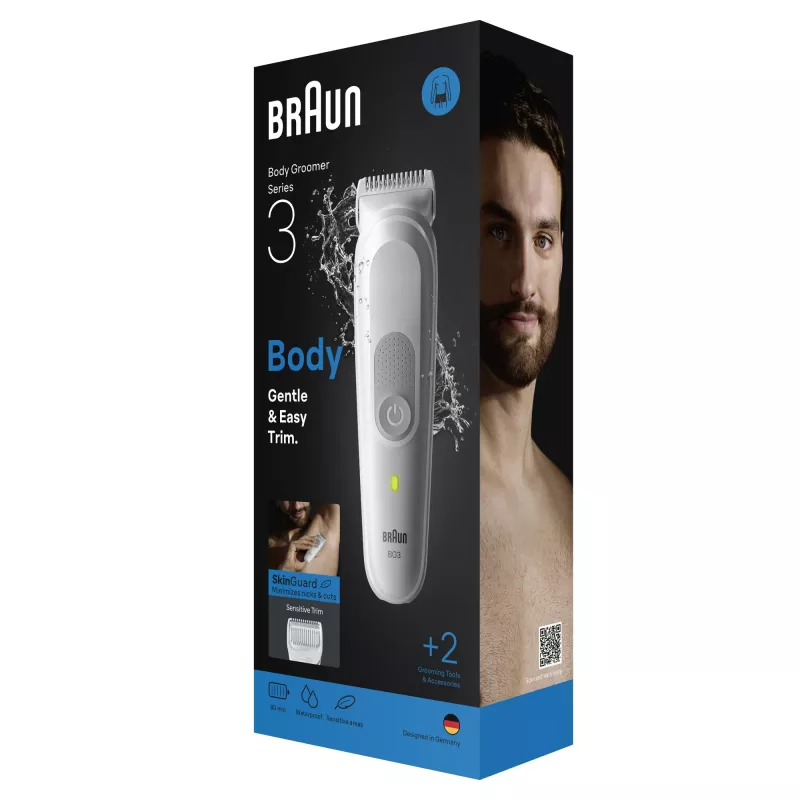 Braun Series 3 Recortadora/afeitadora de vello corporal, gris claro