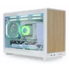 Caja PC Lian Li A3-mATX Micro Tower — Blanca con madera, compatible con fuentes ATX/SFX/SFX-L, Micro-ATX/Micro-ITX, 1x 3,5