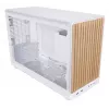 Caja PC Lian Li A3-mATX Micro Tower — Blanca con madera, compatible con fuentes ATX/SFX/SFX-L, Micro-ATX/Micro-ITX, 1x 3,5