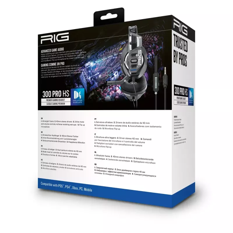 Nacon RIG 300 PRO HS auriculares gaming, negros