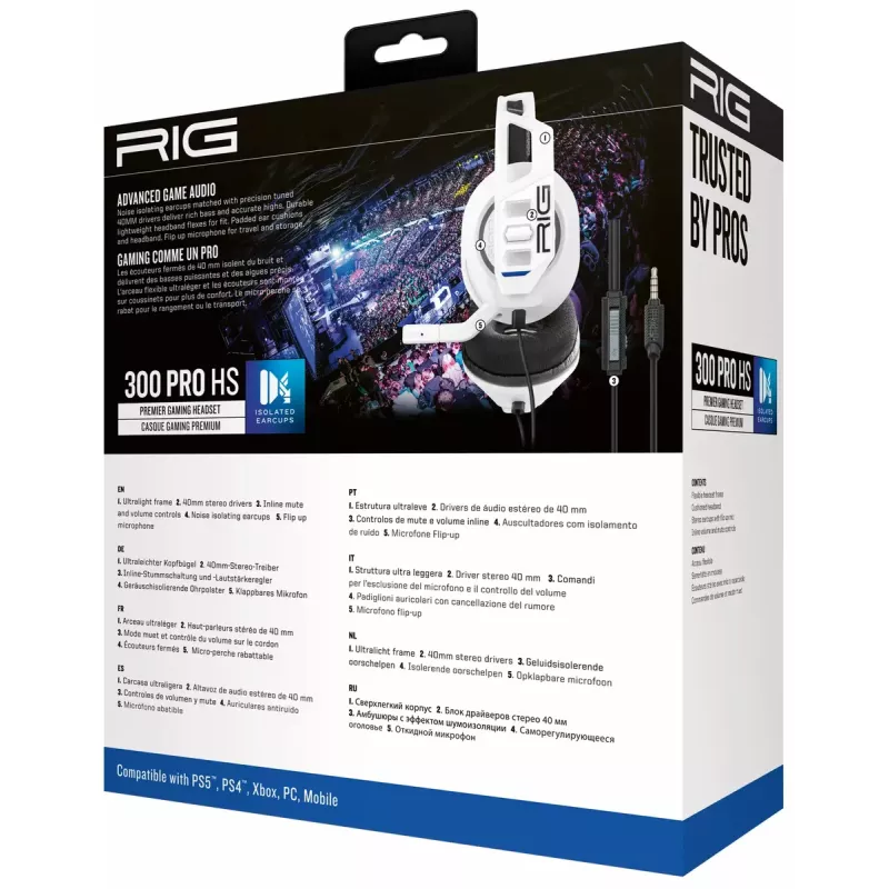 Nacon RIG 300 PRO HS auriculares gaming, blancos