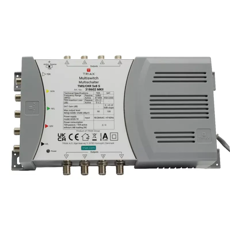 Multiswitch de satélite Triax 318602 5 entradas 8 salidas