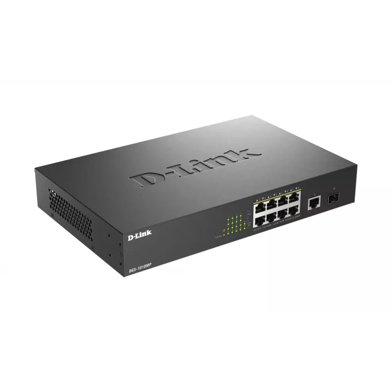 D-Link DGS-1010MP/E Switch de red No gestionado L2 Gigabit Ethernet (10/100/1000) Power over Ethernet (PoE) 1U Negro