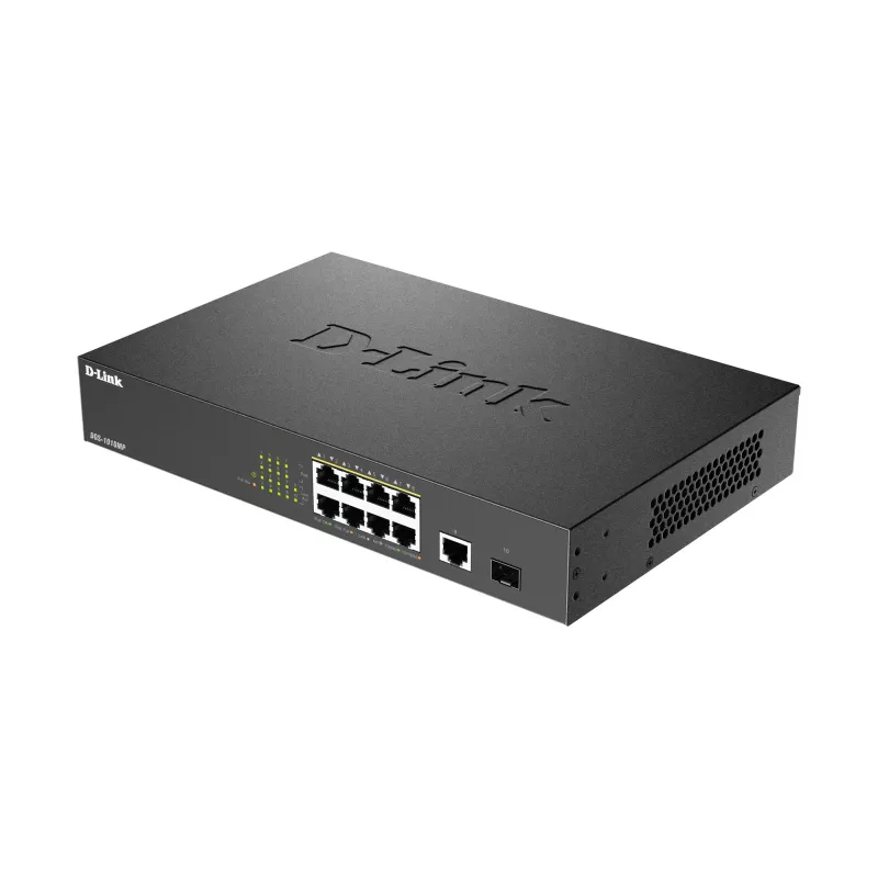 D-Link DGS-1010MP/E Switch de red No gestionado L2 Gigabit Ethernet (10/100/1000) Power over Ethernet (PoE) 1U Negro