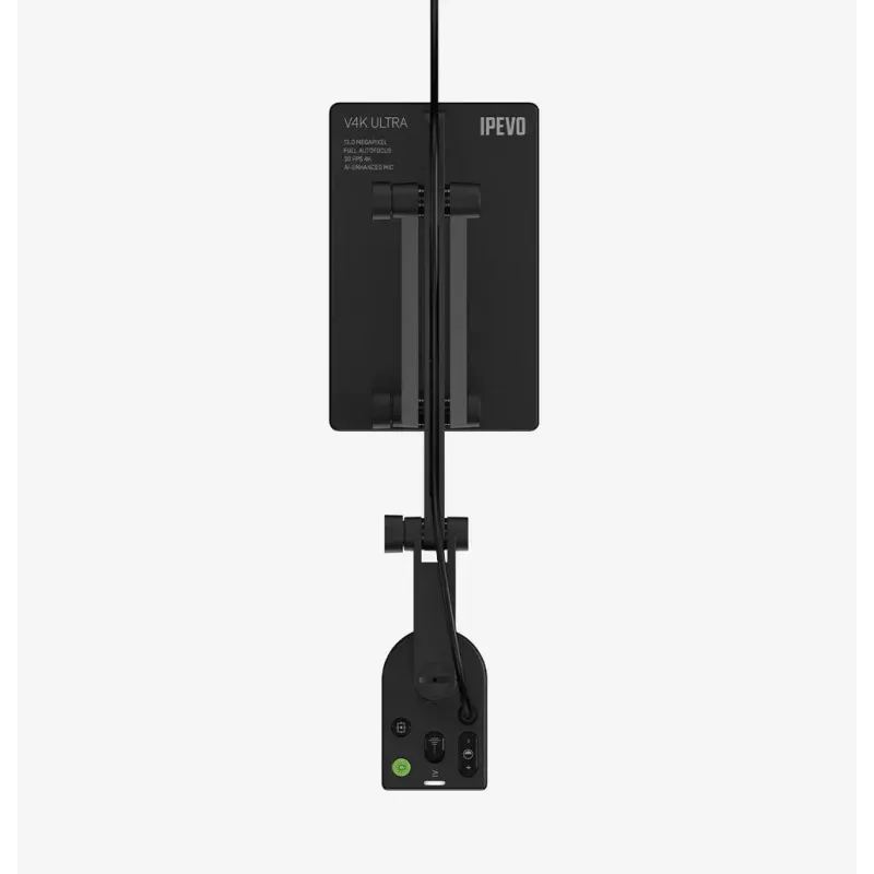 IPEVO V4K Ultra cámara de documentos, 13 MP, Ultra HD, USB 2.0, con micrófono y luz, negra
