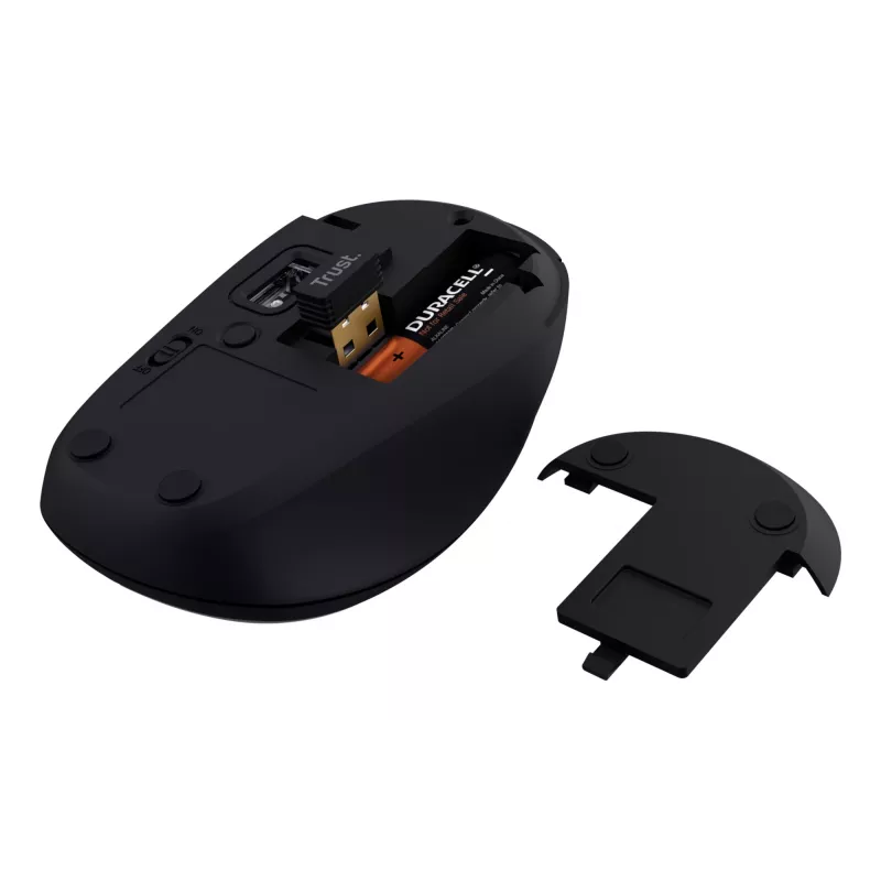 Ratón Trust Yvi+ universal ambidiestro RF Wireless + Bluetooth óptico 1600 DPI