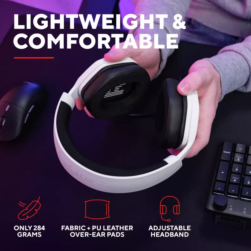 Auriculares Trust GXT492W Carus con cable diadema gaming blancos