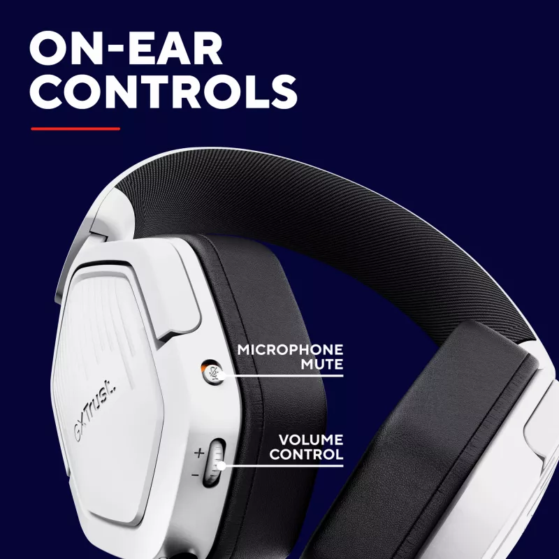 Auriculares Trust GXT492W Carus con cable diadema gaming blancos