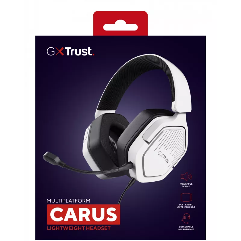 Auriculares Trust GXT492W Carus con cable diadema gaming blancos