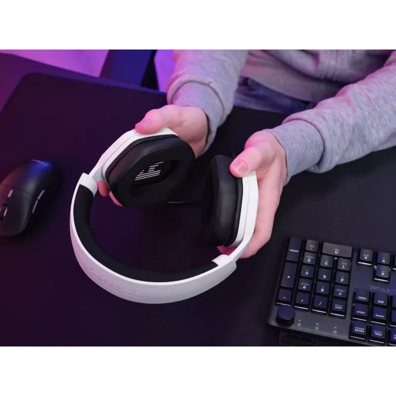 Auriculares Trust GXT492W Carus con cable diadema gaming blancos