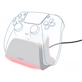 Base de carga TRUST GXT255W para PS5 doble carga, blanca