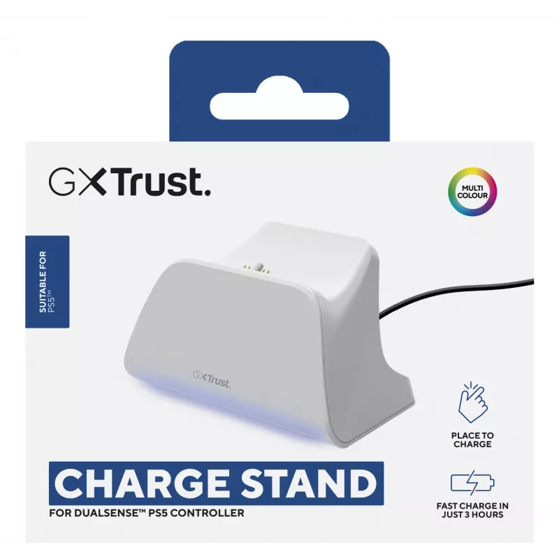 Base de carga TRUST GXT255W para PS5 doble carga, blanca