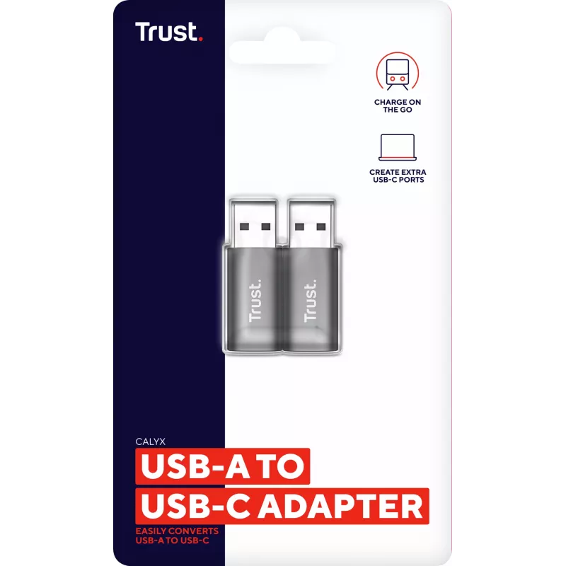 Trust Calyx USB Type-C USB Type-A gris conector 1 USB Type-C conector 2 USB Type-A