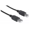 Cable Manhattan USB-A a USB-B, 3 m, conector macho a conector macho, 480 Mbit/s (USB 2.0), Hi-Speed USB, negro, garantía de por vida, corresponde a USB2HAB3M.
