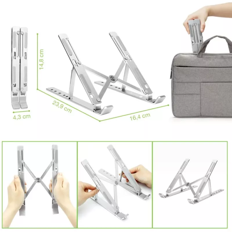 Techly ICA-TBL 134TY soporte para portátil/tableta, plegable, ángulo de inclinación ajustable