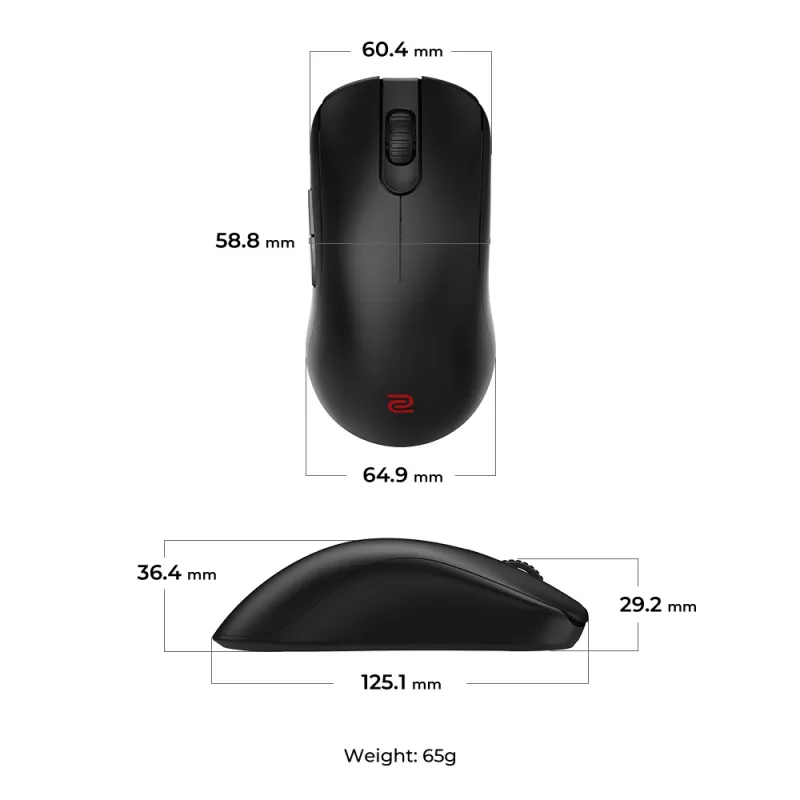 Ratón ZOWIE FK2-DW gaming para diestros RF inalámbrico 3200 DPI