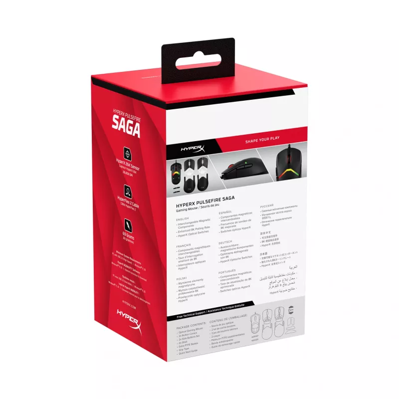 Ratón gaming HyperX Pulsefire Saga (negro)