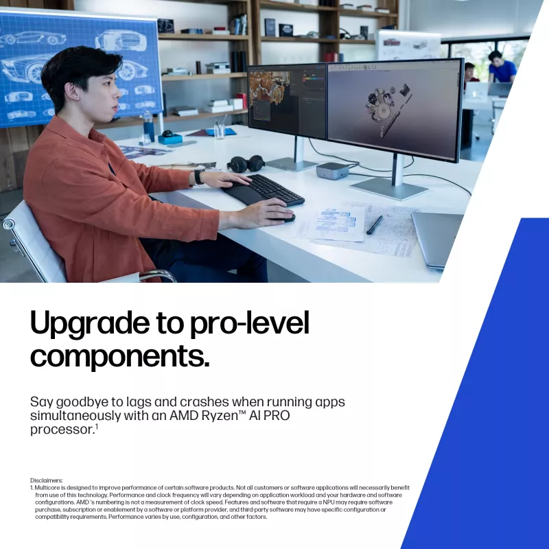 Estación de trabajo móvil HP ZBook 8 G1ak Copilot+ — 14 inch WQXGA IPS, AMD Ryzen AI 7 PRO 350 2–5 GHz, 32 GB DDR5, 1 TB NVMe, Win 11 Pro, plata