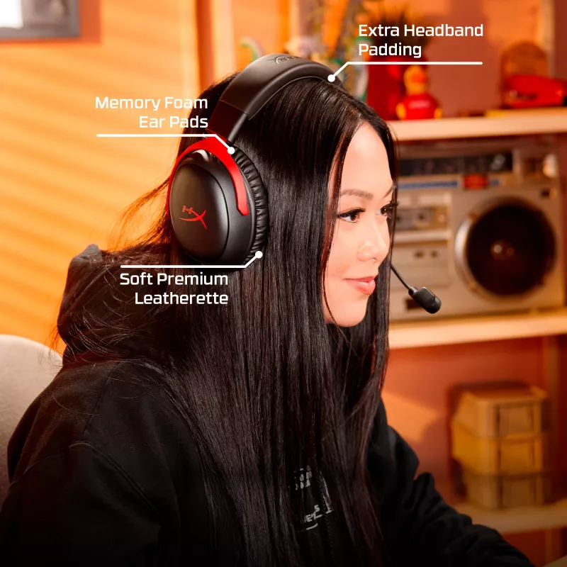 HyperX Cloud III S Wireless - Auriculares gaming (negro-rojo), rojo, China, circumaurales, cerrados, 115 mm, 210 mm