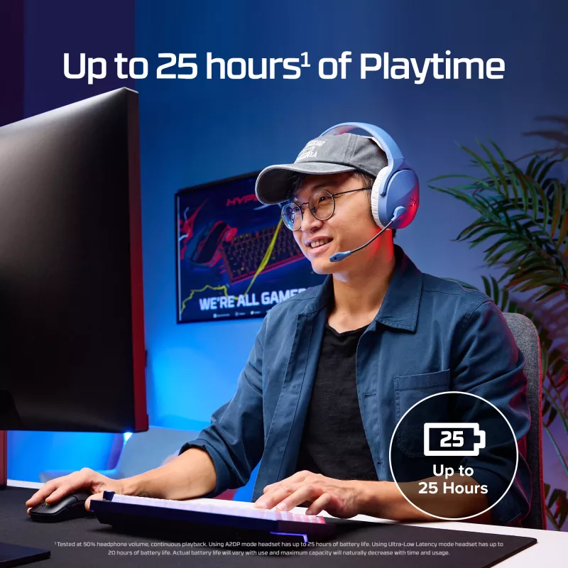 HyperX Cloud Jet - Auriculares gaming inalámbricos (azul claro)