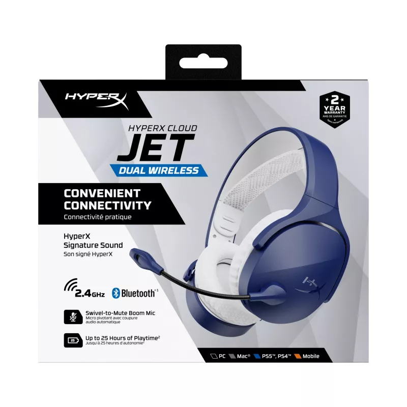 HyperX Cloud Jet - Auriculares gaming inalámbricos (azul claro)