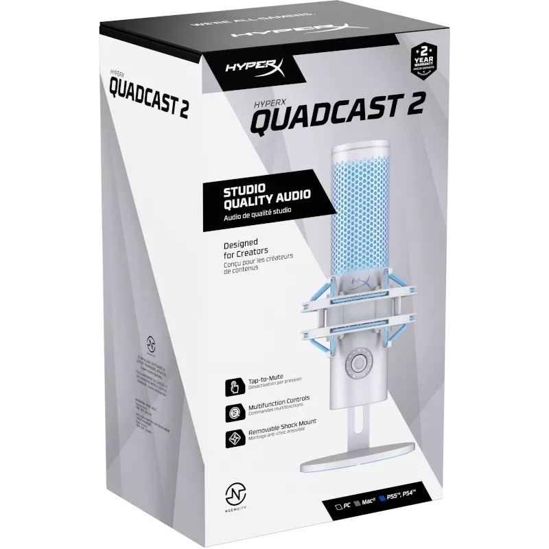 HyperX QuadCast 2 - Micrófono USB (Frost)