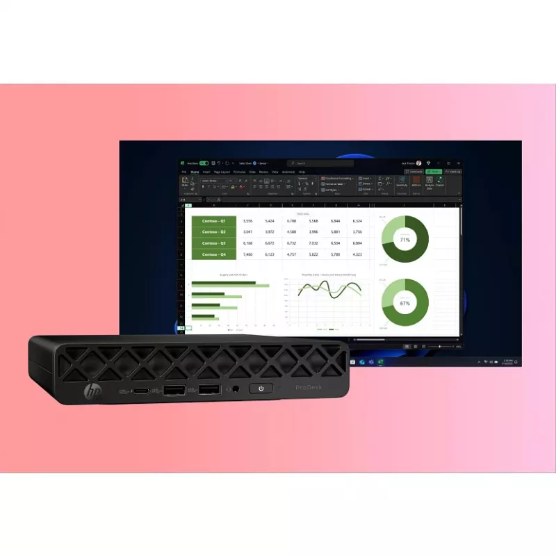 HP ProDesk 4 Mini G1i AI BY7D1ET mini PC, Intel Core Ultra 7 265T, 16 GB DDR5 5600, SSD de 1 TB, Intel Graphics, Windows 11 Pro, negro