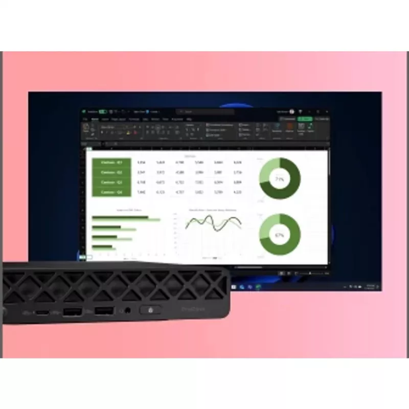 HP ProDesk 4 Mini G1i AI BY7D1ET mini PC, Intel Core Ultra 7 265T, 16 GB DDR5 5600, SSD de 1 TB, Intel Graphics, Windows 11 Pro, negro