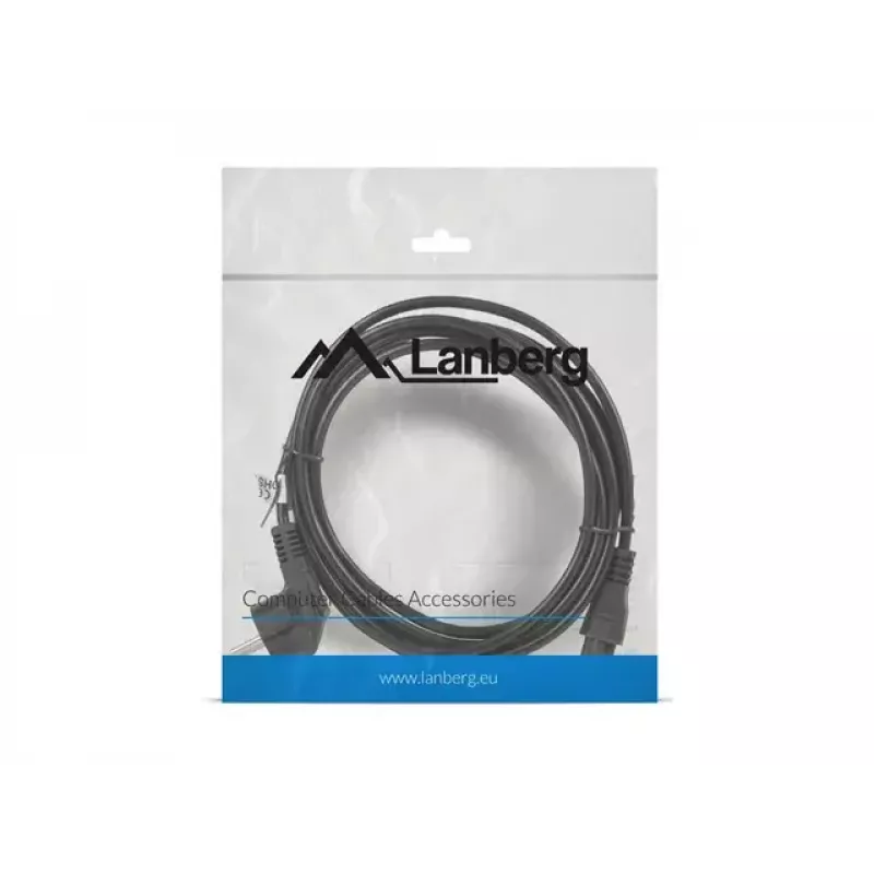 Cable de alimentación Lanberg CA-C5CA-11CC-003-BK 3m conector hembra C5 CEE7/7