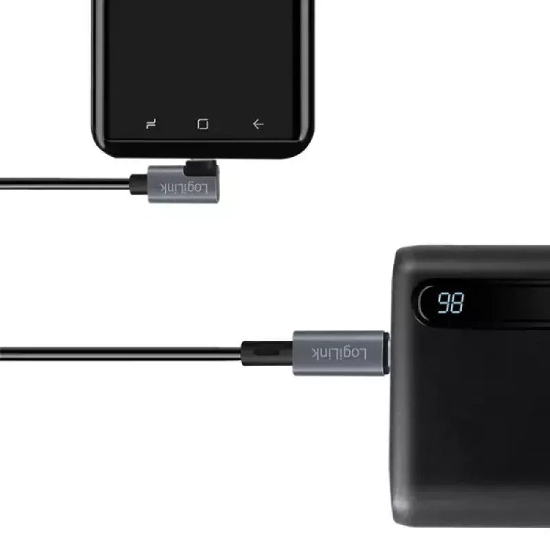 Cable USB LogiLink CU0182 USB 2.0 1 m USB-C negro plata