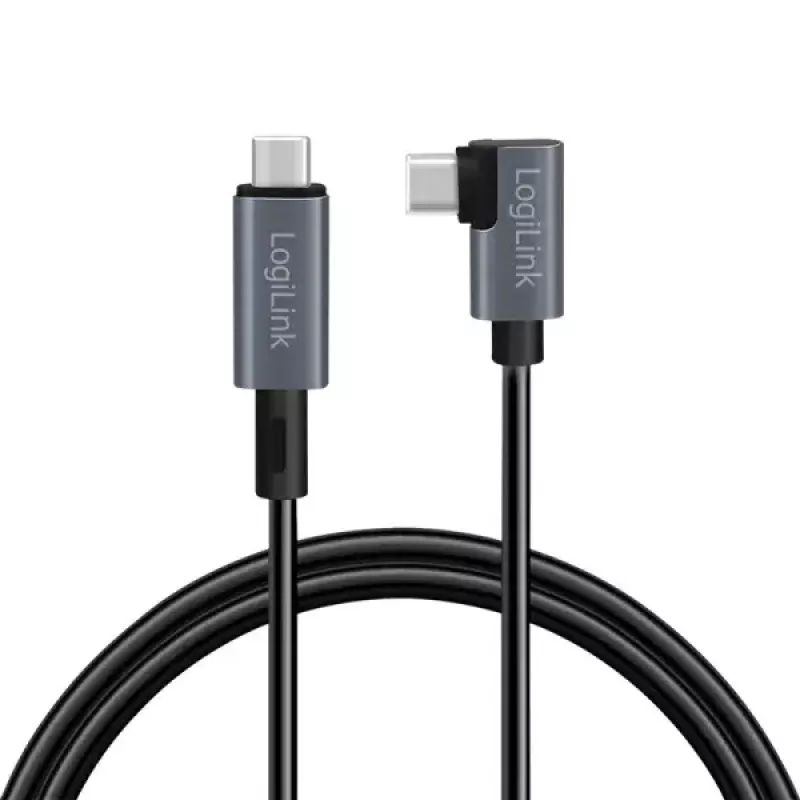Cable USB LogiLink CU0182 USB 2.0 1 m USB-C negro plata