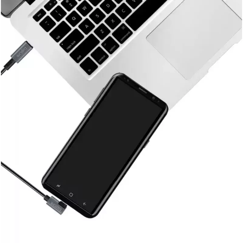 Cable USB LogiLink CU0182 USB 2.0 1 m USB-C negro plata
