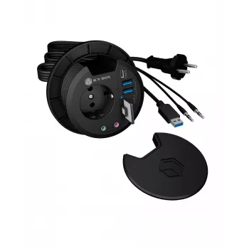 ICY BOX IB-HUB1430-CR regleta negra