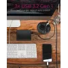 ICY BOX IB-HUB1430-CR hub multipuerto USB 3.2 Gen 1 empotrable en escritorio, negro