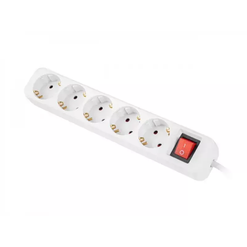 Alargador de alimentación Lanberg PS1-05F-0300-W 3 m 5 tomas de contacto de protección interior blanco