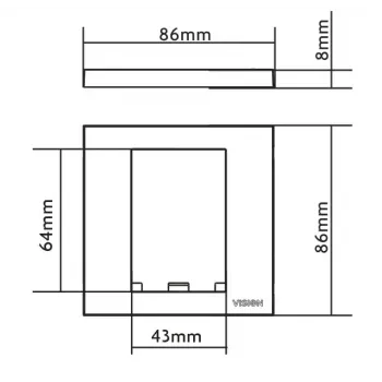 Placa de pared con tapa de interruptor Vision TC3 SURR1G blanco