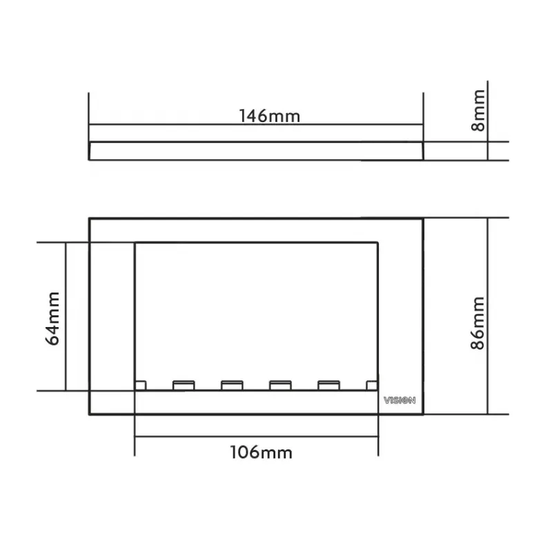Tapa de interruptor de pared Vision TC3 SURR2G blanco